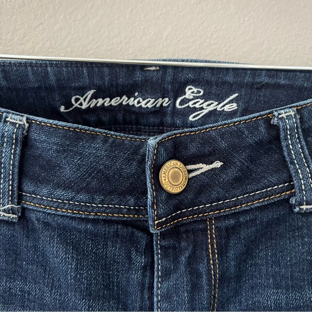 American Eagle Mid Rise Waisted Slim Boot Dark Wash Jeans Sz 12